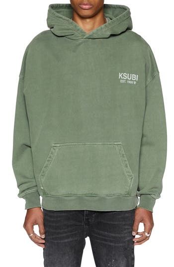 Ksubi State Ekcess Hash Cotton Hoodie in Green at Nordstrom, Size Medium