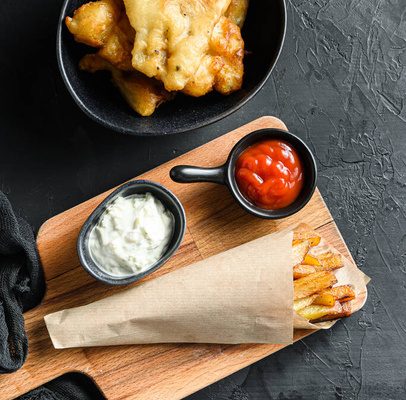 stock-photo-fish-chips-paper-cone-dip