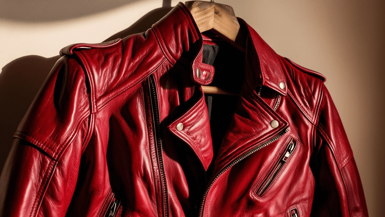 red leather valentine day jacket