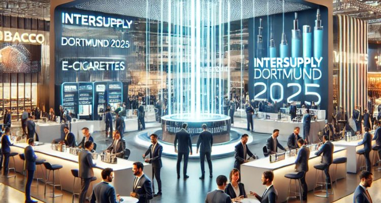 DALL·E 2025-02-25 12.23.13 - A promotional image for InterSupply Dortmund 2025, an international trade fair focused on tobacco products, e-cigarettes, and vaping technology. The i