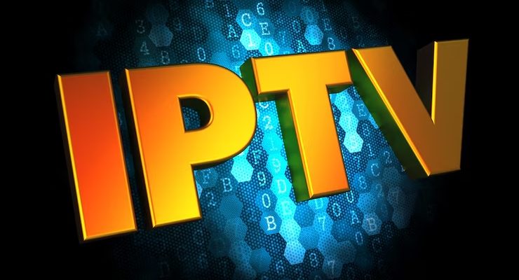 iptv-concept-golden-color-text-dark-blue-digital-background_226262-1040