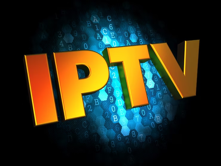 iptv-concept-golden-color-text-dark-blue-digital-background_226262-1040