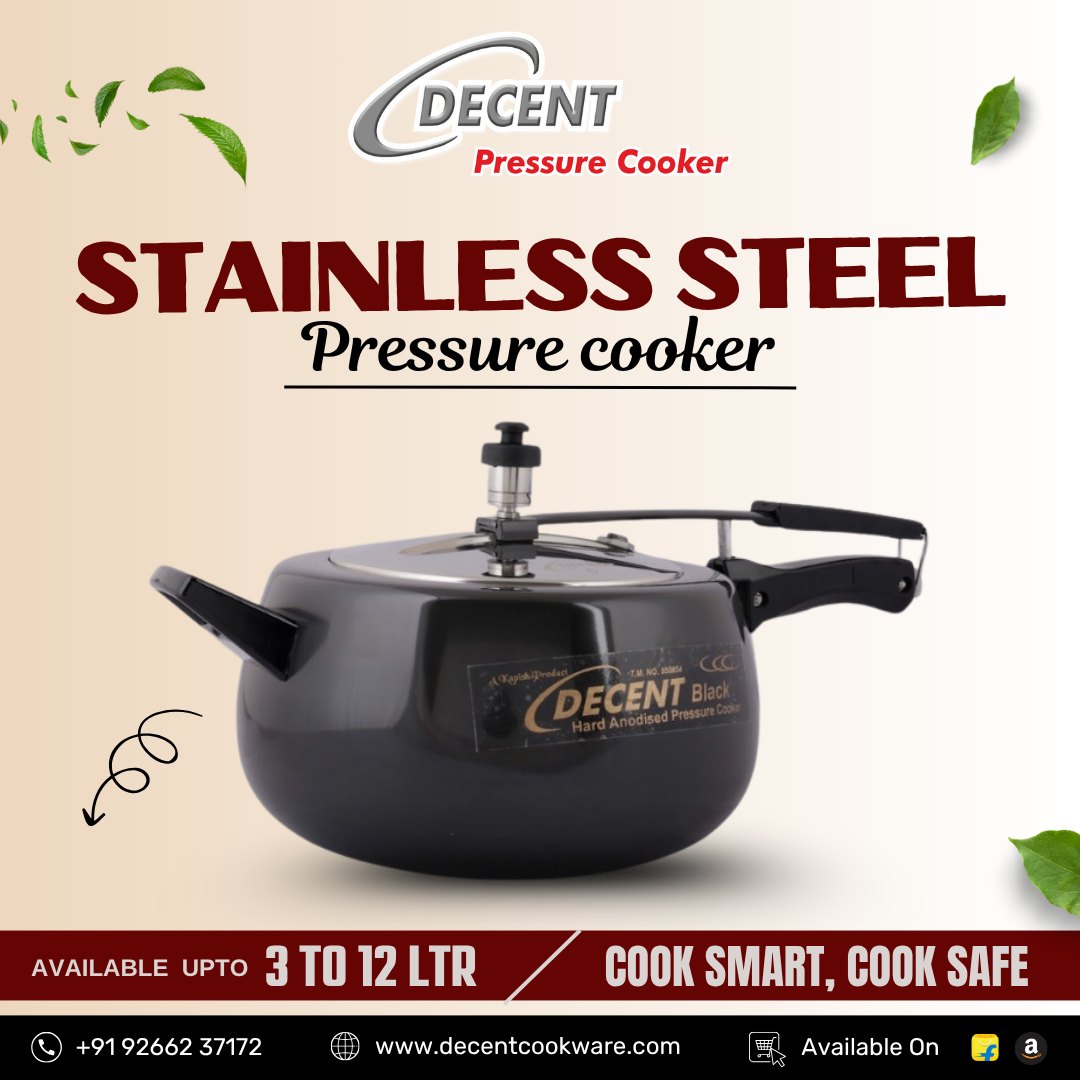 Durable & Efficient Steel Cooker 10 Ltr from Decent Cookware