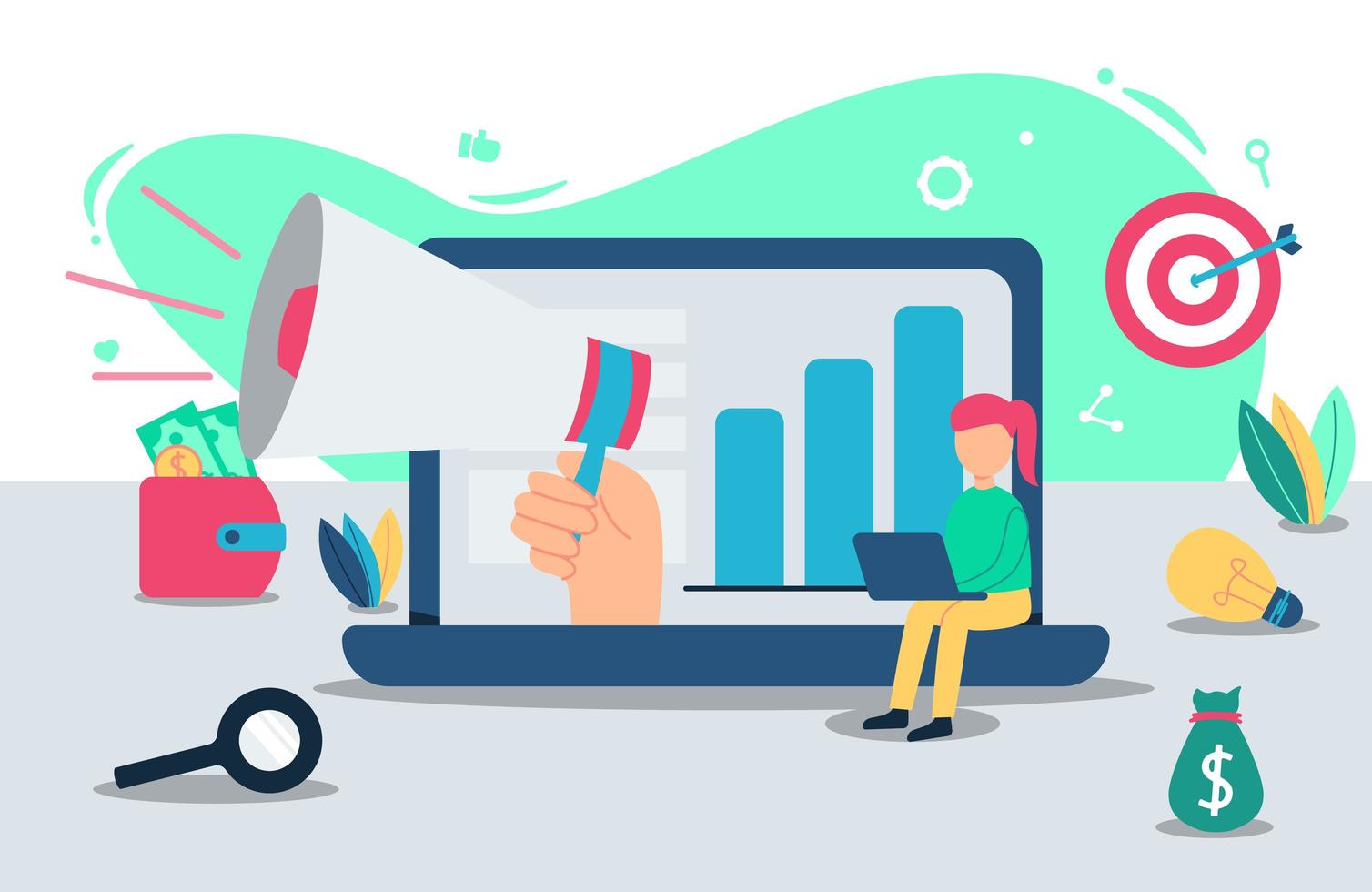 online-promotion-design-concept-vector