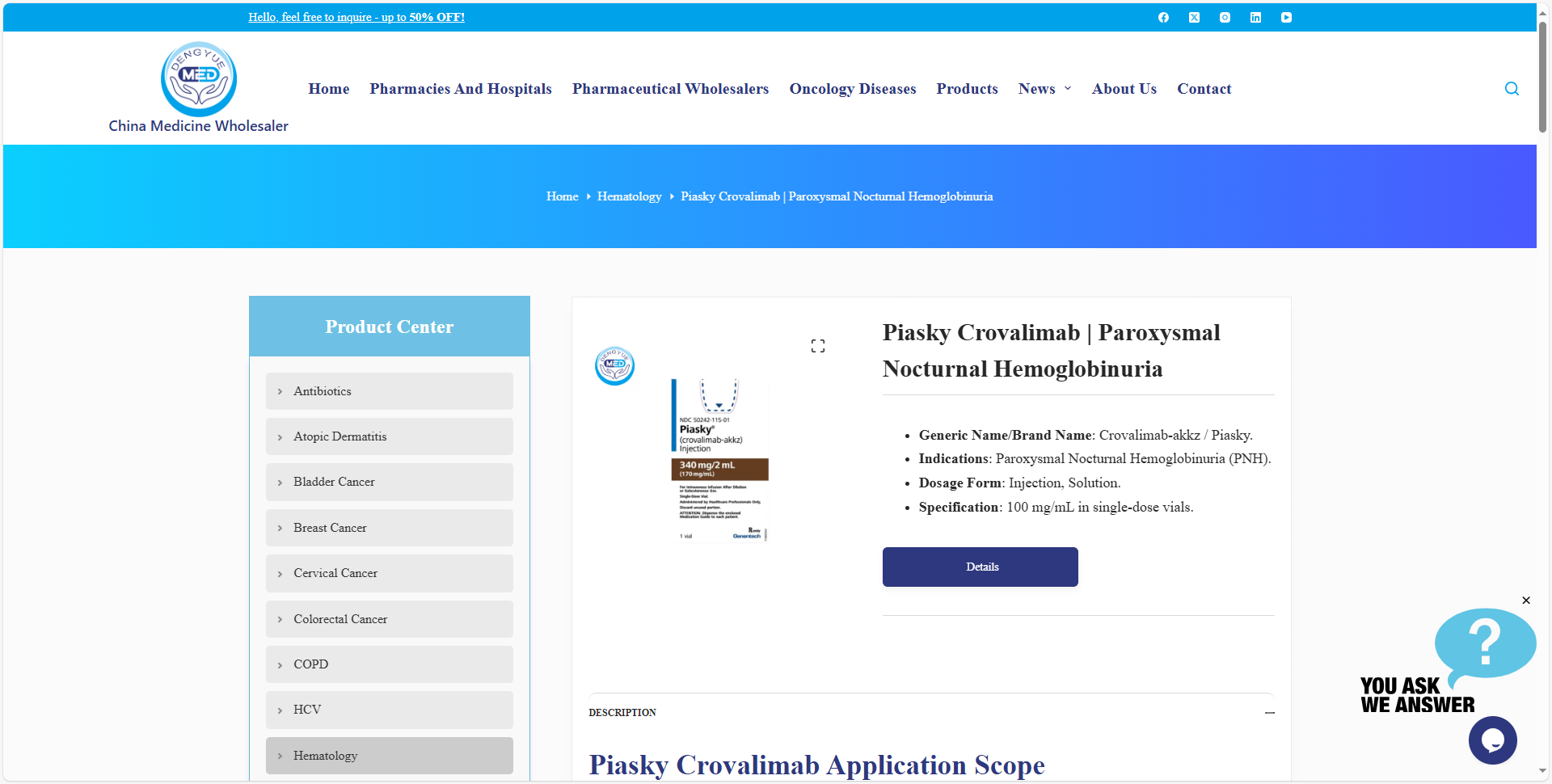 Piasky Crovalimab