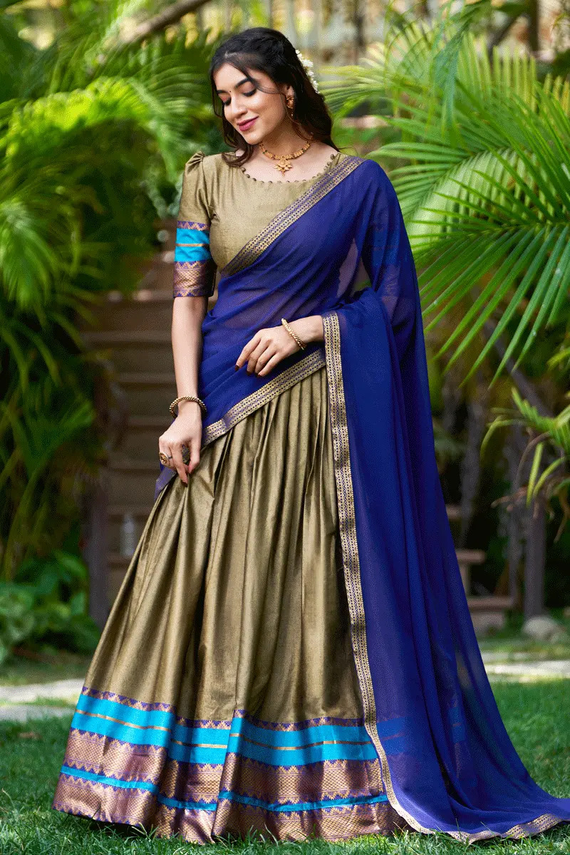 TraditionalKeralaWeddingHalfSareeDesign